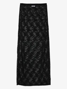 NWT $159 Black Lace Maxi Skirt stretchy and soft XL